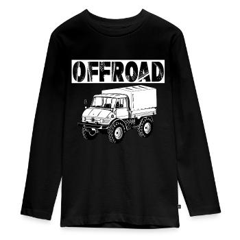 Unimog - Oldtimer - Offroad - Dispositif moteur universel - T-shirt manches longues Premium Ado - noir - Devant - AI Model Kid Female (0cm)