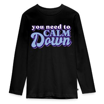 Cute Chick Dig Me Easter Shirt - Teenager Premium Organic Long Sleeve Shirt - black - Front - AI Model Kid Female (0cm)