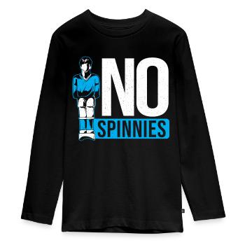 No Spinnies Table Soccer Player Foosball - Teenager Premium Bio Langarmshirt - Schwarz - Vorne - AI Model Kid Female (0cm)