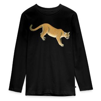 Berglöwe - Teenager Premium Bio Langarmshirt - Schwarz - Vorne - AI Model Kid Female (0cm)