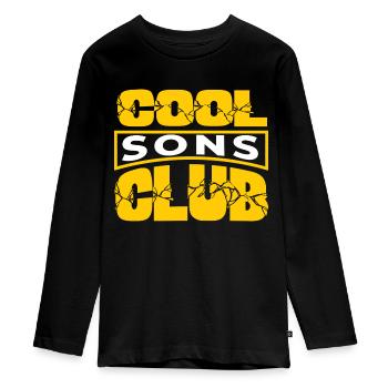 Cool Sons Club Groovy Retro Dad Mom Father's Day - Teenager Premium Organic Long Sleeve Shirt - black - Front - AI Model Kid Female (0cm)