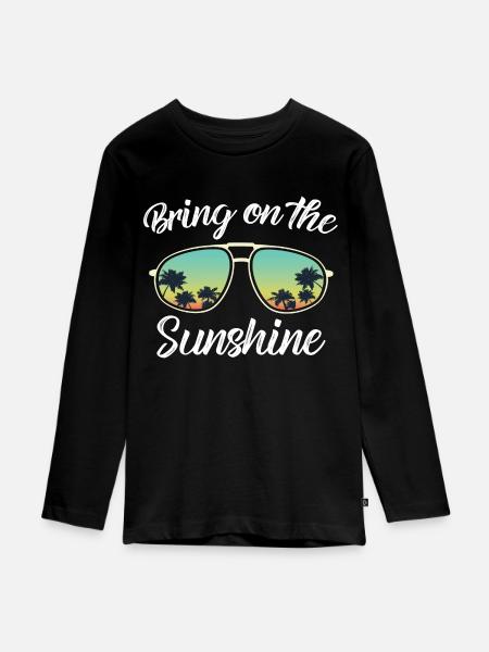 Sunglasses, Sunshine T-Shirt - Teenager Premium Bio Langarmshirt - Schwarz