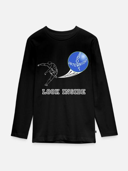 Sportunterricht next level - Teenager Premium Bio Langarmshirt - Schwarz