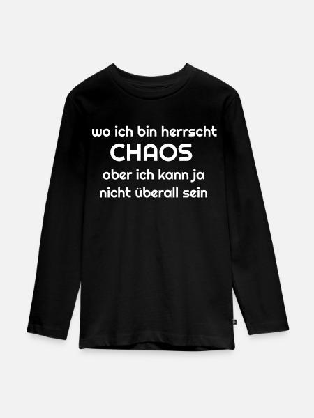 Chaos Desing - Teenager Premium Bio Langarmshirt - Schwarz