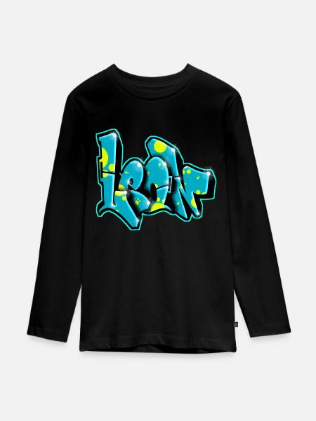 LEON GRAFFITI NAME Druck - Teenager Premium Bio Langarmshirt - Schwarz