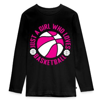 Basket-ball panier de basket-ball panier lancer des joueurs de basket-ball - T-shirt manches longues Premium Ado - noir - Devant - AI Model Kid Female (0cm)