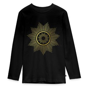 Rayons - Graphisme - Design graphique - Géométrie - T-shirt manches longues Premium Ado - noir - Devant - AI Model Kid Female (0cm)