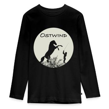 OSTWIND Aufbruch Nach Ora Freiheitsdressur - Teenager Premium Bio Langarmshirt - Schwarz - Vorne - AI Model Kid Female (0cm)