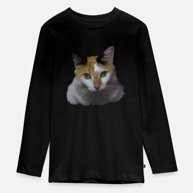 Nina la chatte - T-shirt manches longues Premium Ado - noir