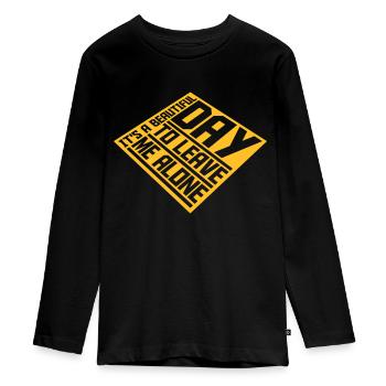 leave me alone day - Teenager Premium Bio Langarmshirt - Schwarz - Vorne - AI Model Kid Female (0cm)