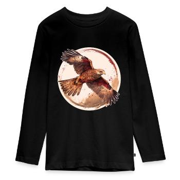 Rotmilan Greifvogel - Teenager Premium Bio Langarmshirt - Schwarz - Vorne - AI Model Kid Female (0cm)