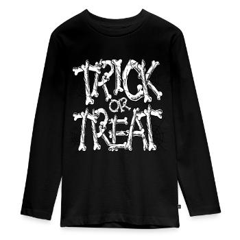 Trick or treat - T-shirt manches longues Premium Ado - noir - Devant - AI Model Kid Female (0cm)
