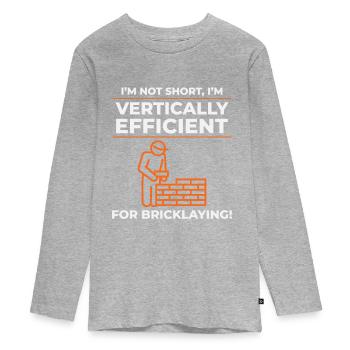 Maçon Maçon Maçon Vertical Efficacité Emploi - T-shirt manches longues Premium Ado - gris chiné - Devant