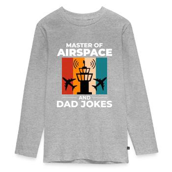 Air Traffic Controller Dad ATC Aviation Humor - Teenager Premium Organic Long Sleeve Shirt - heather grey - Front