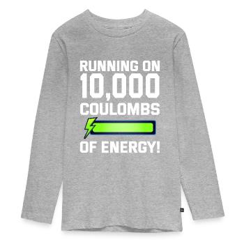 Elektriker Humor Elektrotechniker Ingenieur - Teenager Premium Bio Langarmshirt - Grau meliert - Vorne