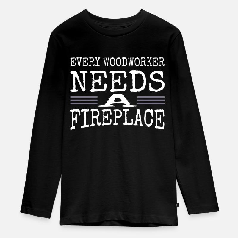 plombier cool construction charpentier travail menuisier menuiserie - T-shirt manches longues Premium Ado - noir