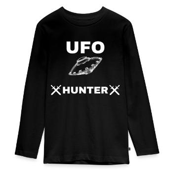 UFO Jäger - Teenager Premium Bio Langarmshirt - Schwarz - Vorne - AI Model Kid Female (0cm)