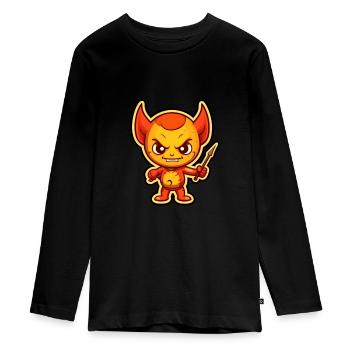 Lutin - T-shirt manches longues Premium Ado - noir - Devant - AI Model Kid Female (0cm)