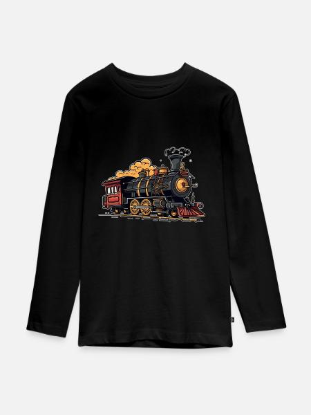 Eisenbahner - Teenager Premium Bio Langarmshirt - Schwarz