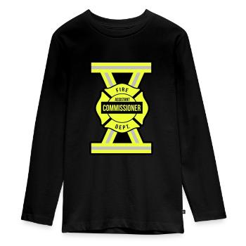 Deputy Chief of the Fire Department - Teenager Premium Organic Long Sleeve Shirt - black - Front - AI Model Kid Female (0cm)