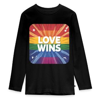 LGBTQ Love Wins - Teenager Premium Bio Langarmshirt - Schwarz - Vorne - AI Model Kid Female (0cm)