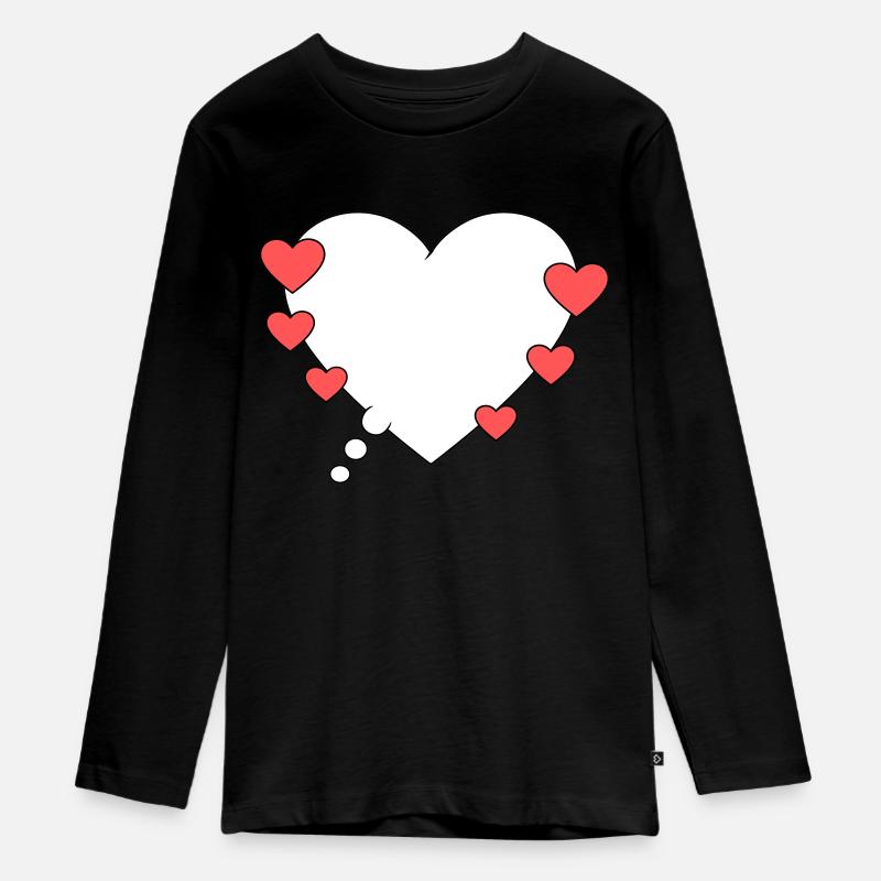 Bulle de pensée avec des cœurs - T-shirt manches longues Premium Ado - noir