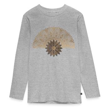 Luxury golden circle - Teenager Premium Organic Long Sleeve Shirt - heather grey - Front