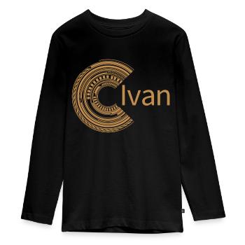 Pour Ivan - T-shirt manches longues Premium Ado - noir - Devant - AI Model Kid Female (0cm)
