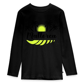 Majorca - Teenager Premium Organic Long Sleeve Shirt - black - Front - AI Model Kid Female (0cm)