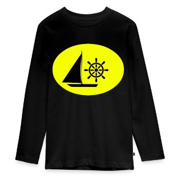 Sail - Teenager Premium Organic Long Sleeve Shirt - black - Front - AI Model Kid Female (0cm)