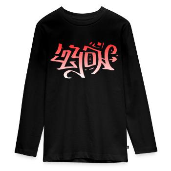Lyon Grafitti - Teenager Premium Organic Long Sleeve Shirt - black - Front - AI Model Kid Female (0cm)