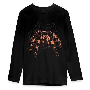 Retro tarantula owner pet spider - Teenager Premium Organic Long Sleeve Shirt - black - Front - AI Model Kid Female (0cm)