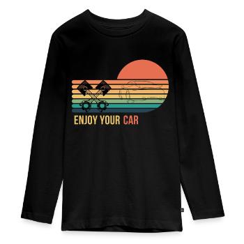 Profitez de votre voiture - T-shirt manches longues Premium Ado - noir - Devant - AI Model Kid Female (0cm)