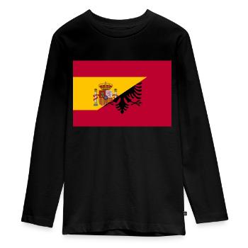 Drapeau de l’Espagne Albanie - T-shirt manches longues Premium Ado - noir - Devant - AI Model Kid Female (0cm)