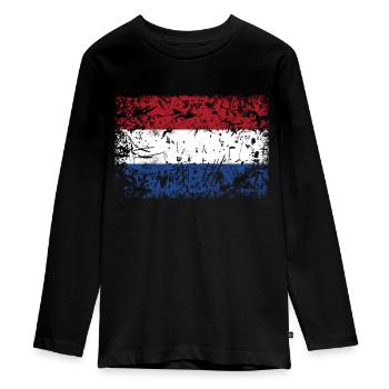 Drapeau des Pays-Bas VINTAGE - T-shirt manches longues Premium Ado - noir - Devant - AI Model Kid Female (0cm)