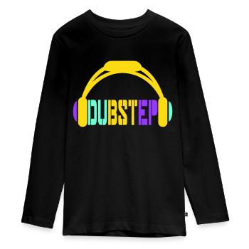 Dub Step Techno Music Party Club Casque d’écoute - T-shirt manches longues Premium Ado - noir - Devant - AI Model Kid Female (0cm)