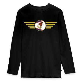 American Samoa, Elegance Style Design T-Shirt - Teenager Premium Organic Long Sleeve Shirt - black - Front - AI Model Kid Female (0cm)