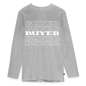 Shopper Buyer Purchaser Consumer Patron - Teenager Premium Organic Long Sleeve Shirt - heather grey - Front