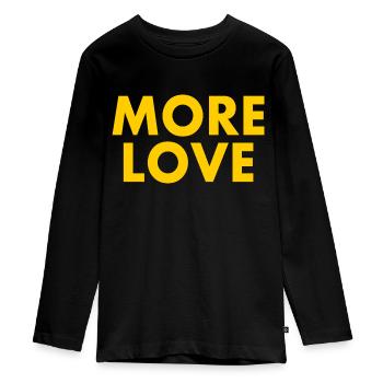 More love - Teenager Premium Organic Long Sleeve Shirt - black - Front - AI Model Kid Female (0cm)