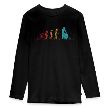 Evolution Imker Shirt - Geschenk Bienenzüchter Imk - Teenager Premium Bio Langarmshirt - Schwarz - Vorne - AI Model Kid Female (0cm)