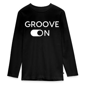 Groove On | Groove really big! - Teenager Premium Organic Long Sleeve Shirt - black - Front - AI Model Kid Female (0cm)