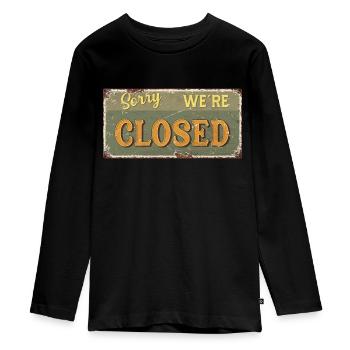 Fermé - T-shirt manches longues Premium Ado - noir - Devant - AI Model Kid Female (0cm)