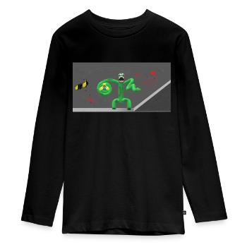 Monstre vert - T-shirt manches longues Premium Ado - noir - Devant - AI Model Kid Female (0cm)
