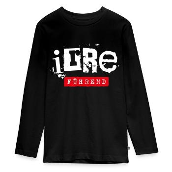 irre fuehrend - irrefuehrend witziger Spruch - Teenager Premium Bio Langarmshirt - Schwarz - Vorne - AI Model Kid Female (0cm)