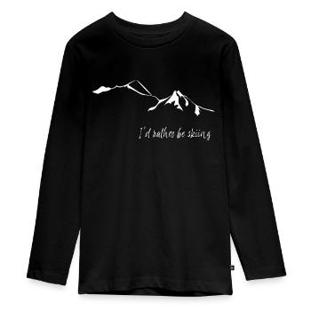 I'd rather be skiing - Teenager Premium Organic Long Sleeve Shirt - black - Front - AI Model Kid Female (0cm)