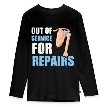 Remplacement de l’épaule - T-shirt manches longues Premium Ado - noir - Devant - AI Model Kid Female (0cm)