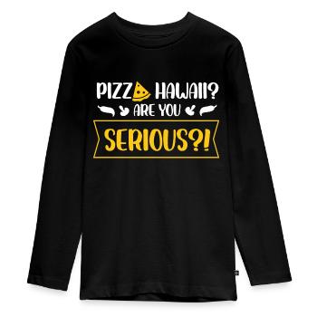 Pizza Hawaii êtes-vous sérieux Design pour une pizza - T-shirt manches longues Premium Ado - noir - Devant - AI Model Kid Female (0cm)