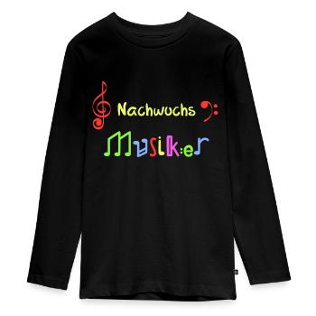 Nachwuchs Musiker - Musik Musikinstrument - Teenager Premium Bio Langarmshirt - Schwarz - Vorne - AI Model Kid Female (0cm)