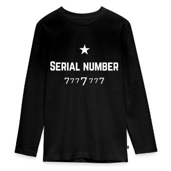Serial Number 7777777 (star) - Teenager Premium Organic Long Sleeve Shirt - black - Front - AI Model Kid Female (0cm)