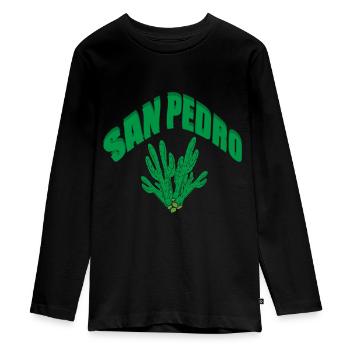 San Pedro/Meskalin/Ritual der Indianer - Teenager Premium Bio Langarmshirt - Schwarz - Vorne - AI Model Kid Female (0cm)